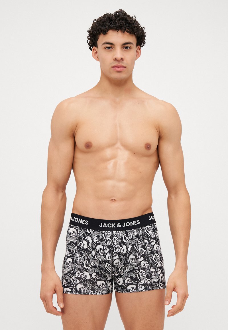Jack & Jones - JACDAMON SKULL TRUNKS 3 PACK - Boxer brief - black/asphalt/oceanview, Ingrandire