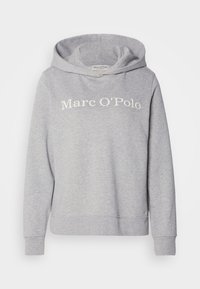 HOODED LOGO PRINT AT CHEST - Sweatshirt - mid stone melange