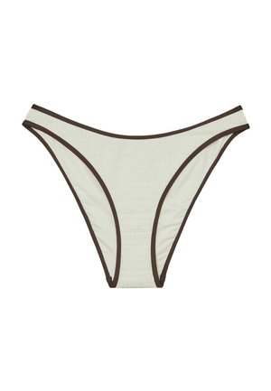 Reiss, REGULAR FIT - JOHANNAH TIPPED SHIRRED BIKINI BOTTOMS . - Bikinialaosa - ivory chocolate