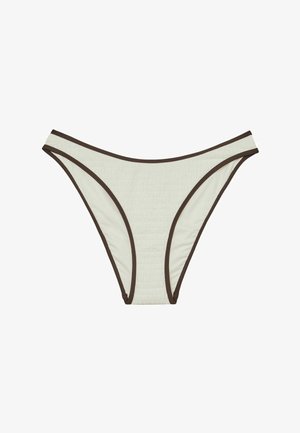 Reiss, REGULAR FIT - JOHANNAH TIPPED SHIRRED BIKINI BOTTOMS . - Bikinialaosa - ivory chocolate
