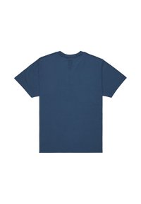 Tyrkysové bavlněné tričko s krátkými rukávy, kulatým výstřihem a hladkým zadním dílem. Hladká textura a jednoduchý design bez vzorů.