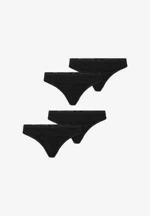 Vero Moda 4ER-PACK NAHTLOSE SLIP TANGA BASIC THONG UNTERWÄSCHE - Tanga - schwarz