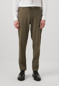 Selected Homme SLH SLIM TAPE BRODY PANT - Trousers - forest night detailmixed w. kalamata