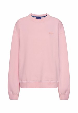 Rosa Sweatshirt mit Rundhalsausschnitt, langen Ärmeln und lockerer Passform. Verfügt über ein kleines "align"-Logo in einem helleren Rosaton. Weiche Textur.