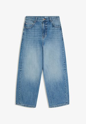Bershka, EMBROIDERED NEOBARREL - JEANS - Jeans baggy - light blue