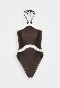 GIARDINO HIGH LEG HALTERNECK SWIMSUIT - Kopalke - coffee/off white