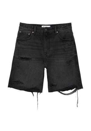 PULL&BEAR BERMUDA  - Shorts di jeans - black