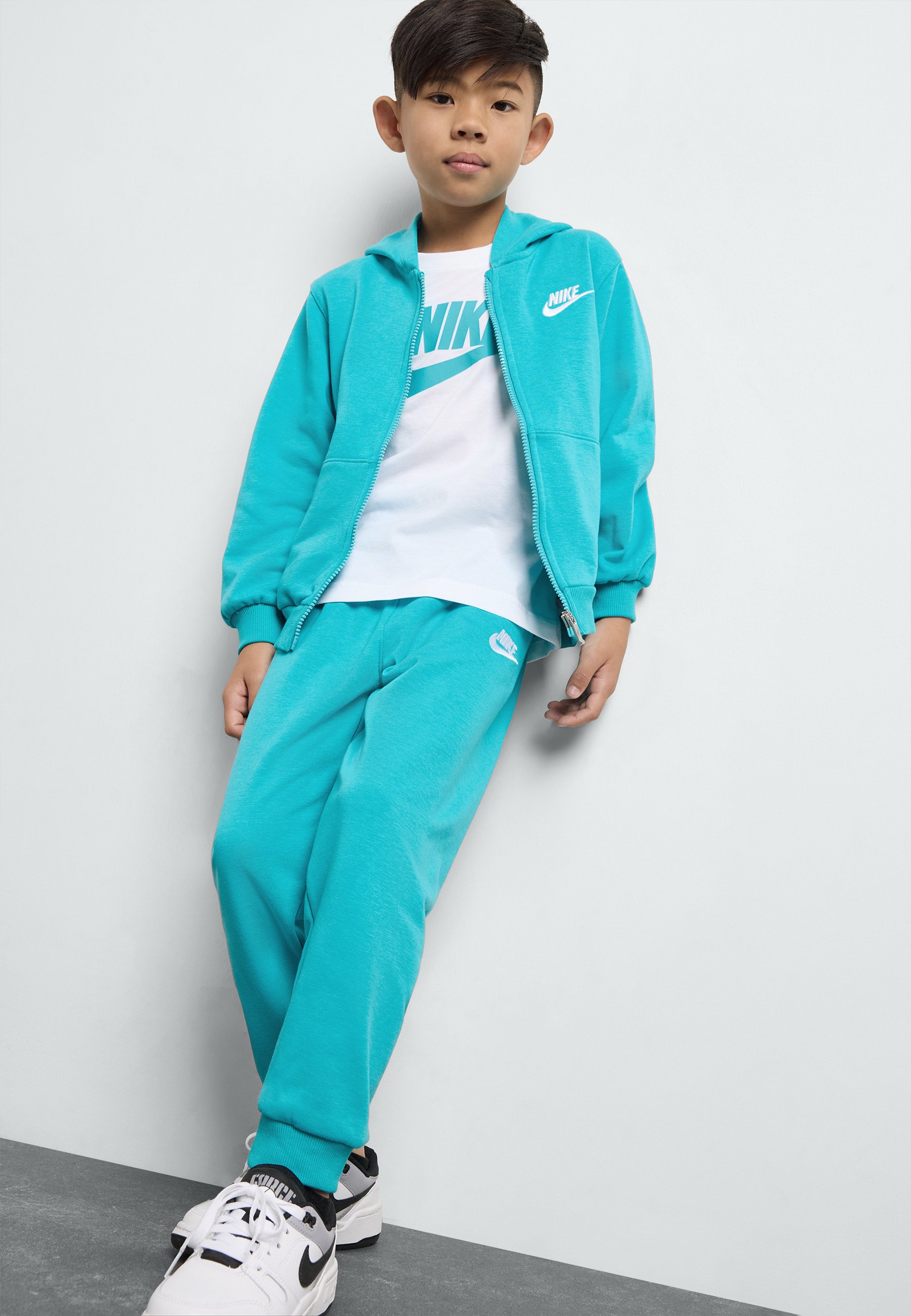 nike club hoodie in dusty green