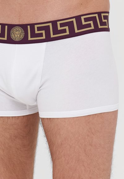 Versace UNDERPANTS LOW RISE TRUNK TOPEKA NEW LOGO - Uske bokserice - white/dark aubergine/gold