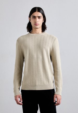 NN.07 PETE CREW - Strickpullover - khaki beige