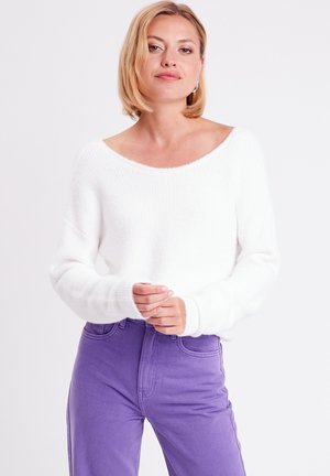 MIT LANGEN ÄRMELN UND RUNDHALSA - Pullover - ecru