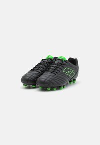 Lotto STADIO - Jalkapallokengät kiinteälle alustalle - all black/spring green