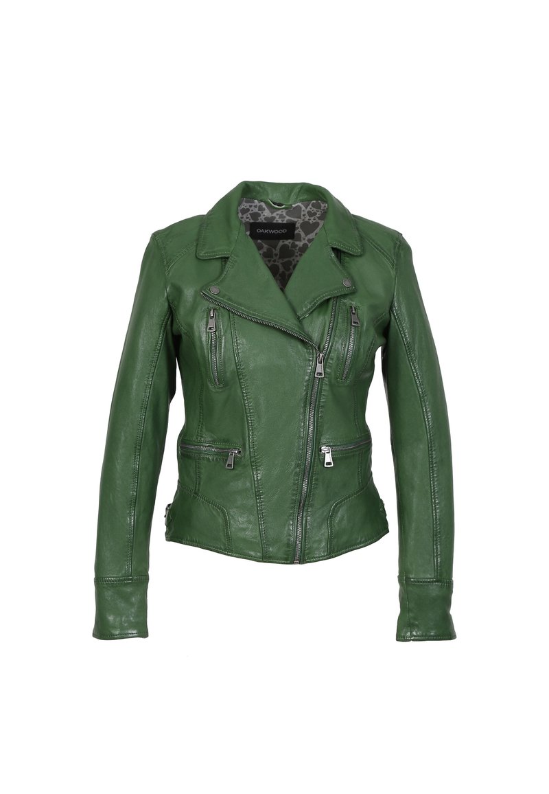 Leather Jacket Bikerjacke GrÃ¼n Damen Zalando Lederjacke GrÃ¼n