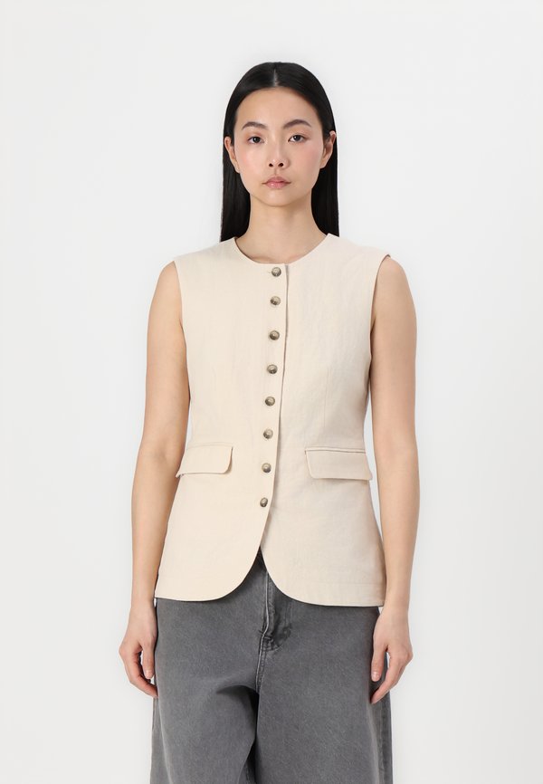 SLFILUNA BUTTONED POCKET  - Waistcoat - sandshell