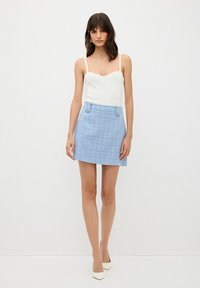 adL TWEED  - A-linjainen hame - blue