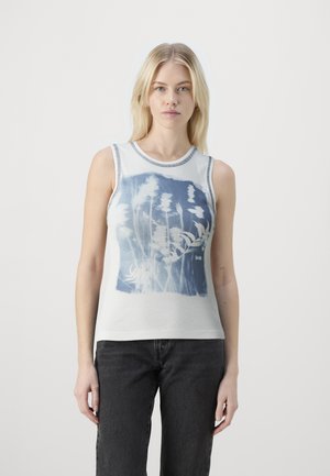 BDG Urban Outfitters CYANOTYPE TANK - Débardeur - white