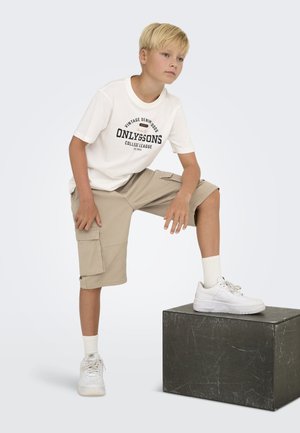 ONLY & SONS junior OSJLENNY LIFE VINTAGE TEE - Μπλουζάκι με στάμπα - cloud dancer