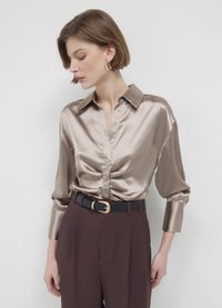 Calliope CROP SIMIL CON ARRICCIO - Camicia - tortora