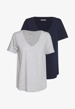 T-shirt basic - mottled light grey/blue