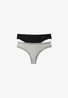 2 PACK - Thong - black/grey heather
