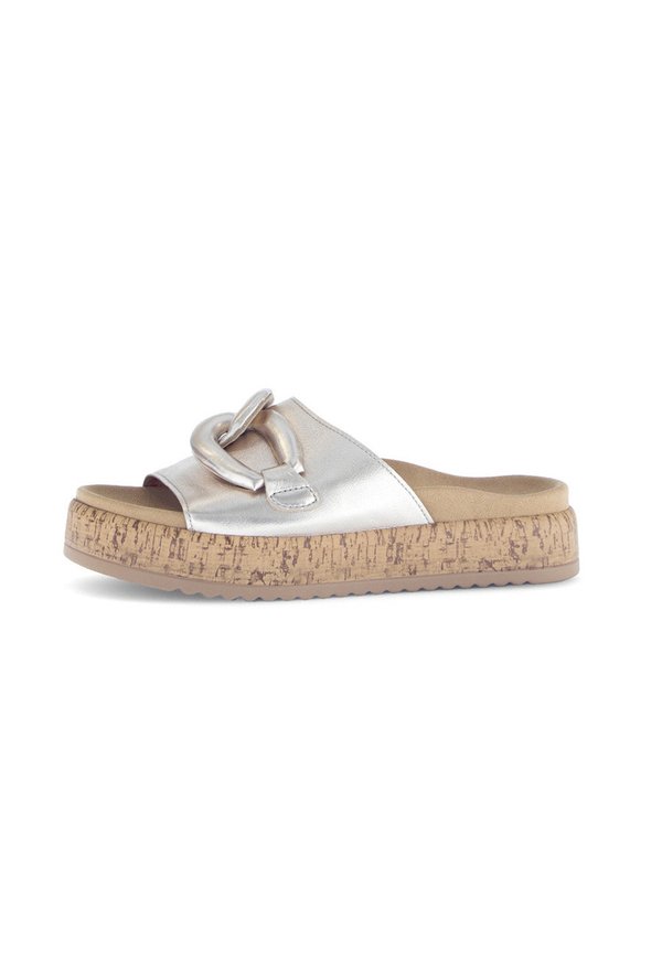 Pantolette flach - beige
