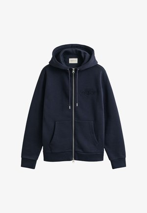 GANT Majica s kapuljačom i patentnim zatvaračem - evening blue