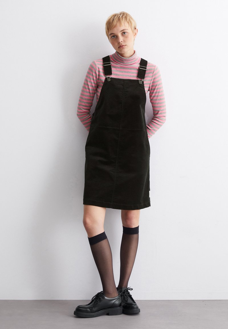corduroy black overall dress Black Corduroy Maternity Overalls – PinkBlush main image 1