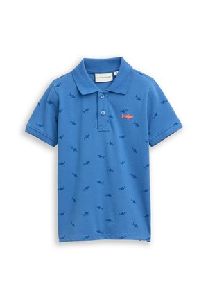 Poloshirt - small blue shark print