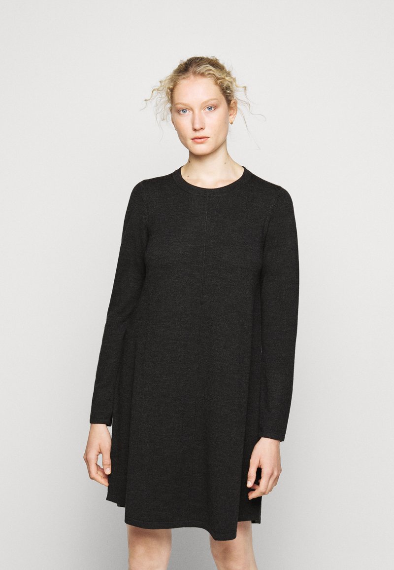 Repeat DRESS MERINO - Abito in maglia - dark grey