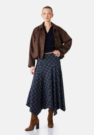 Koton PLAID MIDI  - A-Linien-Rock - dark blue