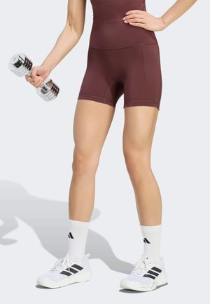 adidas Performance, 3 STRIPES STUDIO ALL ME BOOTY SHORT LEGGINGS - Leggings - aurora ruby