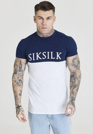 CUT AND SEW GYM FOOTBALL TEE - Triko s potiskem - navy/white