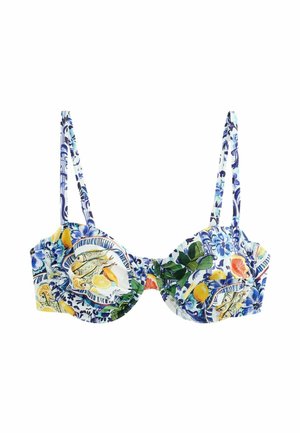 REGULAR FIT  - Top de bikini - blue white sardine print