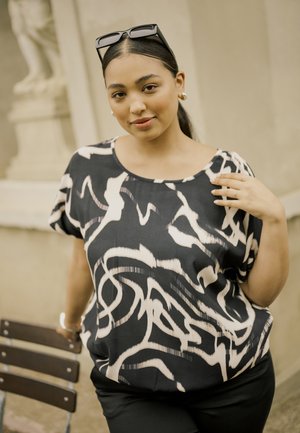 MAREN  - Bluză - black nature organic lines