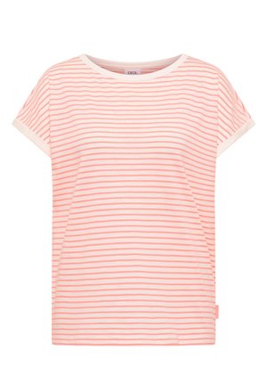 Cecil, T-SHIRT WITH BOAT NECK AND STRIPES - T-shirts print - coral