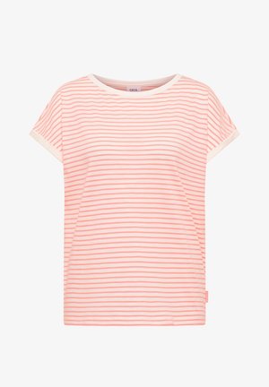 Cecil, T-SHIRT WITH BOAT NECK AND STRIPES - T-shirts print - coral