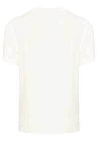 T-shirt à manches courtes en écru, fabriqué en coton doux. Design classique à encolure ras du cou avec une texture lisse et sans motifs ni accents visibles.