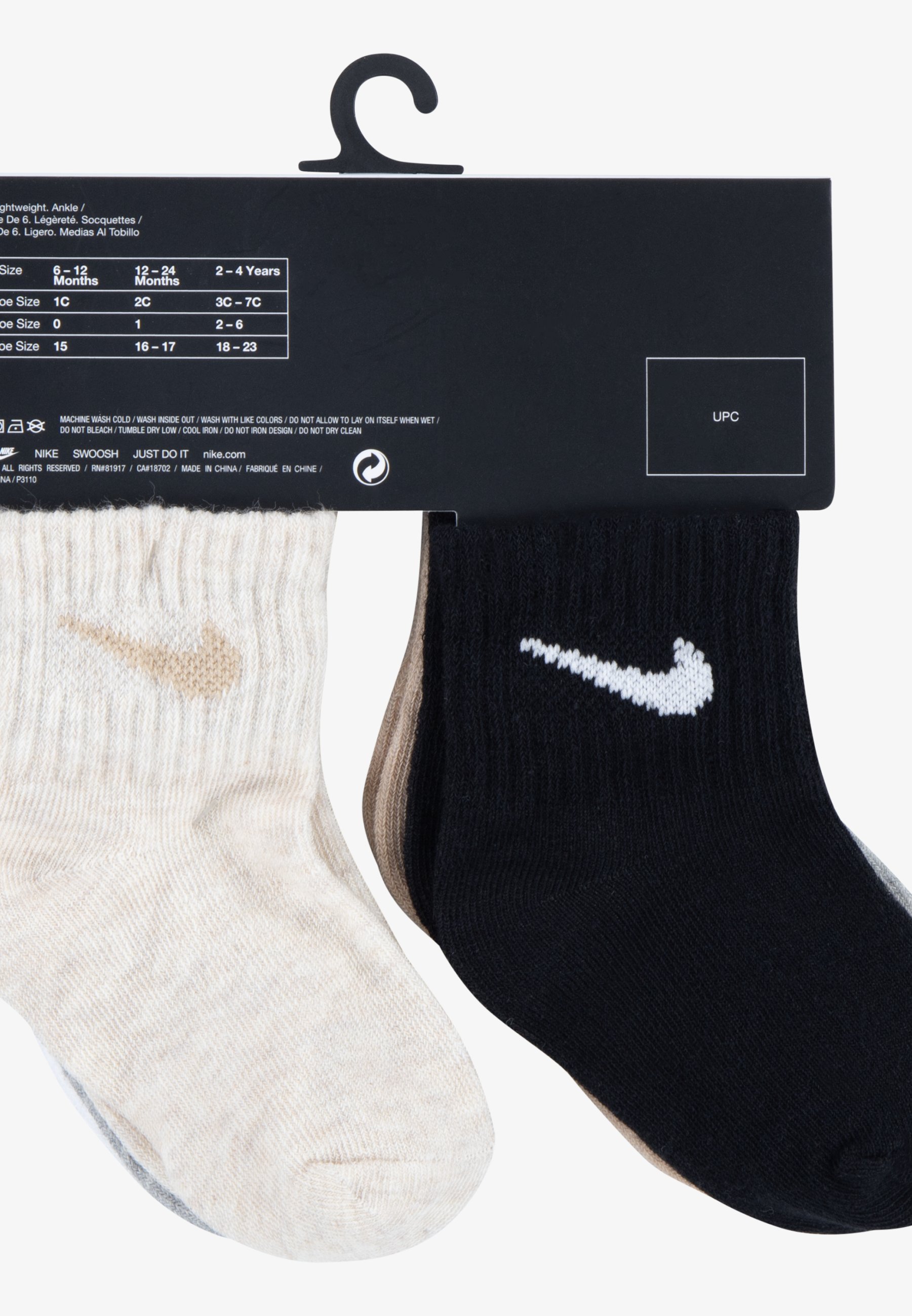 infant nike socks black