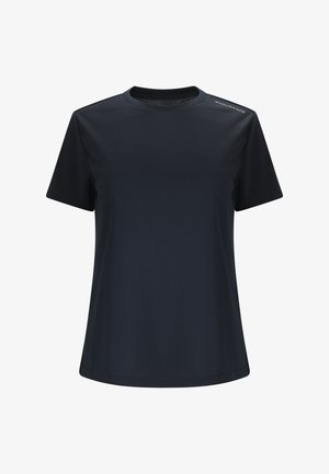 Sort kortærmet sports-T-shirt med rund halsudskæring og lille "ENDURANCE" logo på venstre skulder.