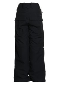 Sorte snowpants med løs pasform, flere baglommer, forstærkede syninger og justerbar talje for øget komfort og funktionalitet.