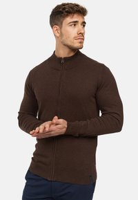 LAU - Tröja med dragkedja - dk brown mix