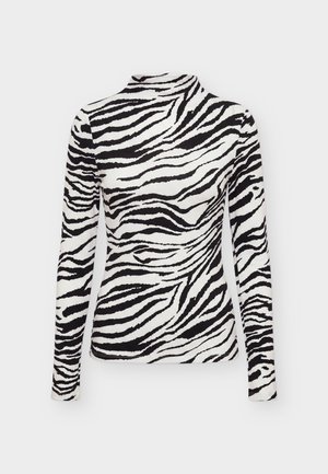 Noisy May, NMBELLA FUNNEL NECK - Блуза с дълги ръкави - bright white/black