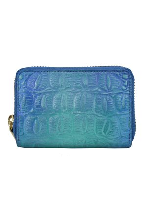 HANDPAINTED - Portemonnee - croco embossed peacock