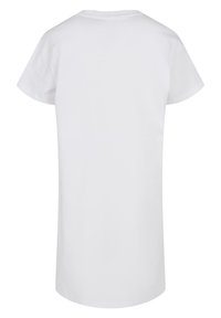 T-shirt en coton blanc, manches courtes, col rond, coupe décontractée, texture lisse, couleur unie, sans motifs ni accents visibles.