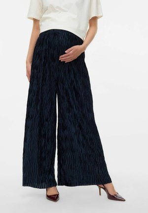 Vero Moda WIDE-LEG TROUSERS WIDE LEG FIT TROUSERS - Pantalon classique - navy blazer