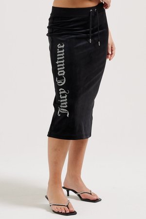 DIAMANTE LEG LOGO SKIRT - Pencil skirt - black