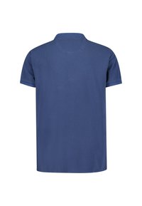 Korte mouwen marineblauw shirt met een klassieke kraag, gemaakt van een soepele katoenmix, met een effen kleur en minimale details.