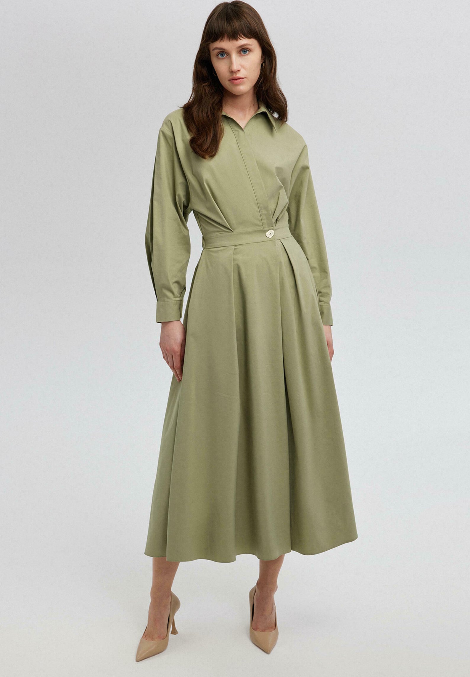 Sequin Khaki Green Dress New Look Touch Priv COLLAR DETAILED Shirt Dress  Khaki
