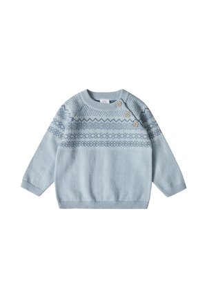 MIT NORWEGER MUSTER - Strickpullover - light blue