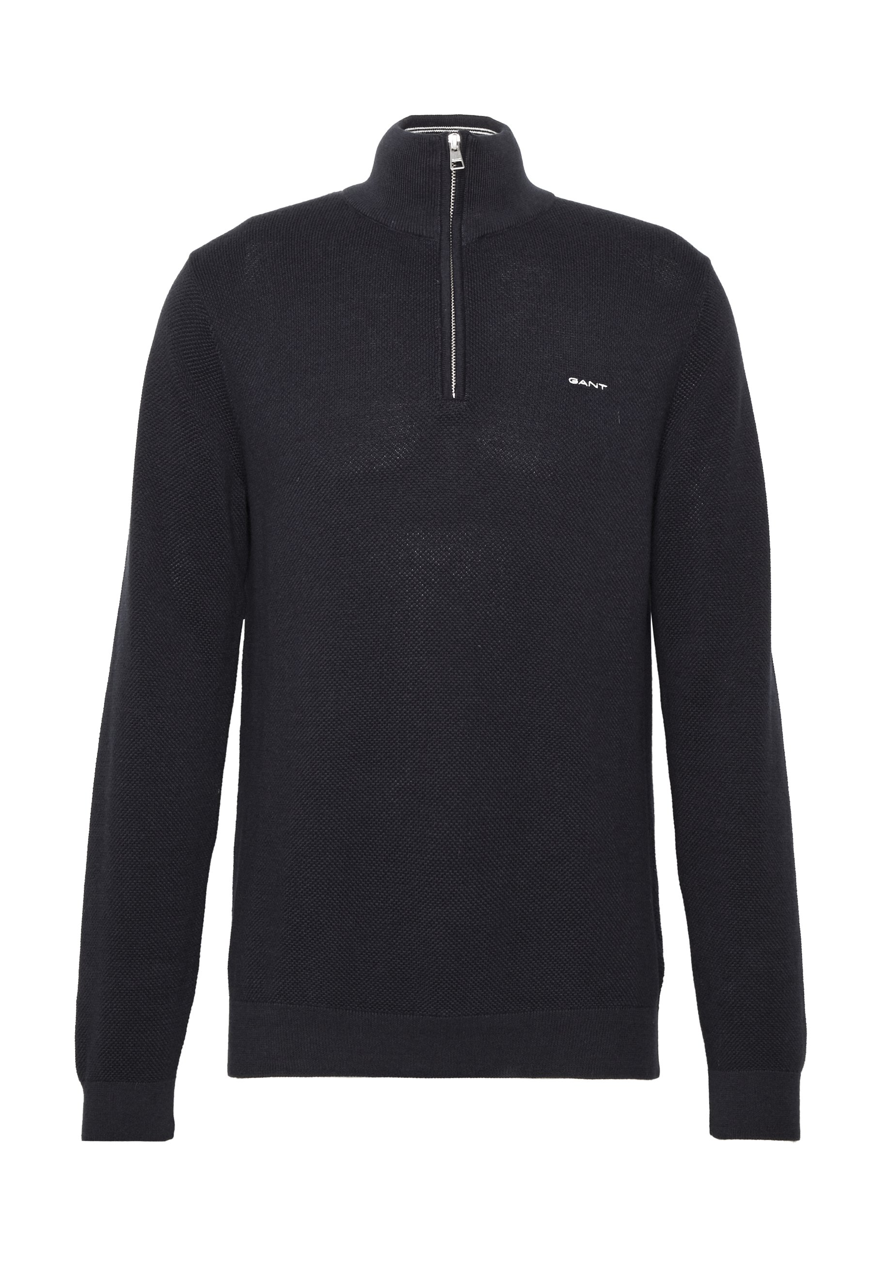 GANT Maglione Uomo Classic Cotton Halfzip – Blu Jeans Scuro Melange, Vestibilità Regolare, Mezza Zip, Ricamo Sul Petto, Taglia XXL